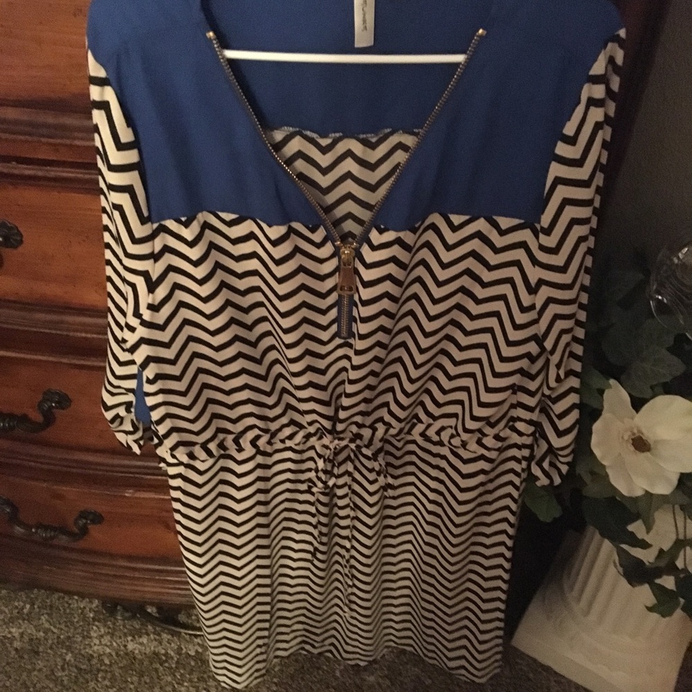 Brand New Black and White Chevron pattern Dress